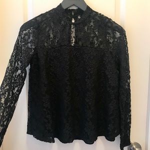 Abercrombie & Fitch Lace Mock Neck Top